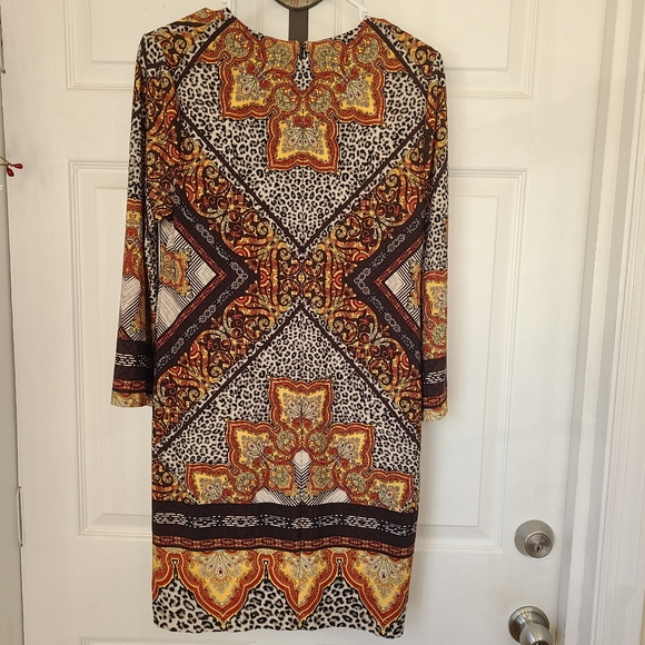 (1440) Chico's Woman's Long Sleeve Dress, Size: 0P Color: African Print - Picture 10 of 14
